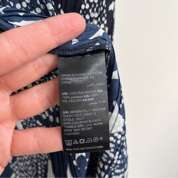 Chico's Travelers Textured Crinkle Trench Cardigan Jacket Blue White $118 - Picture 10 of 10